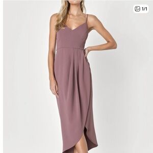 Lulu's Mauve Midi Dress